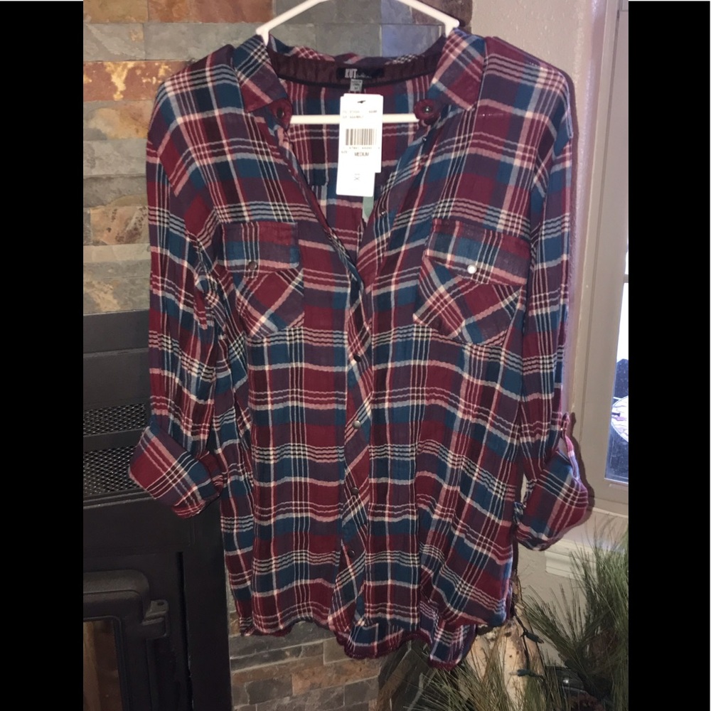 NWT - Snap front Checked Shirt With Pockets
